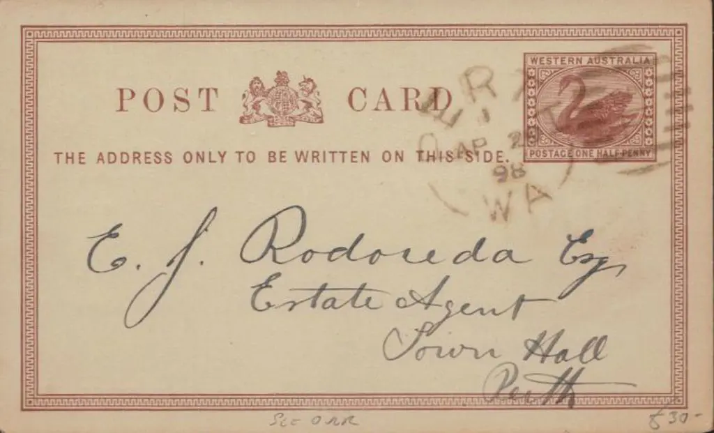 1898 (29th April) ½d brown Post Card with neat ... Image 1++