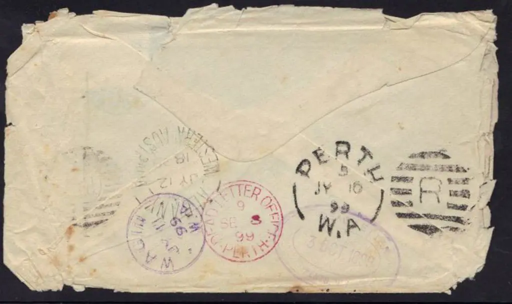 1899 Hobart to Wagin with rare 3b in violet (11 ... Image 1++