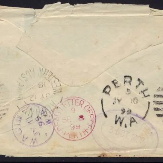 1899 Hobart to Wagin with rare 3b in violet (11 ...