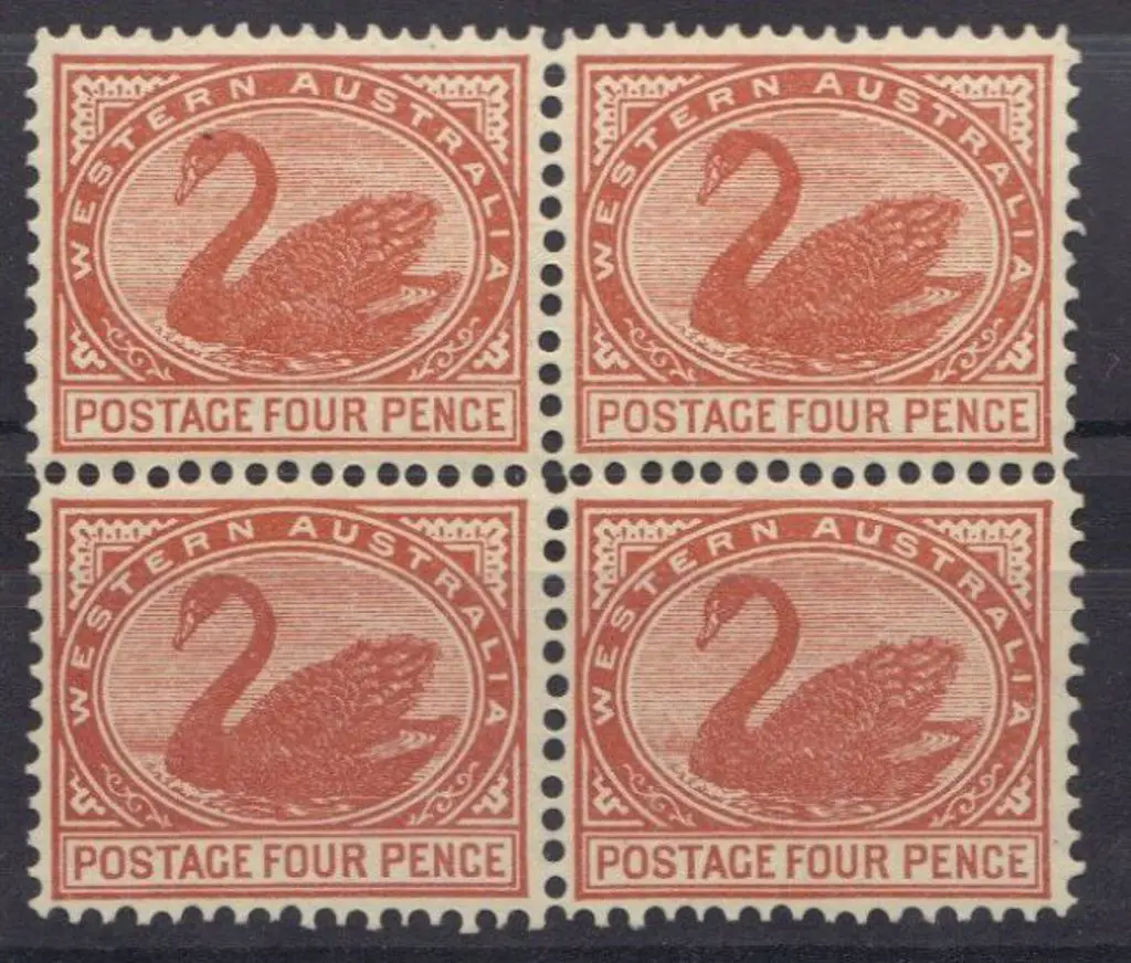 1903 4d chestnut block of 4 MUH. SG 119 Cat. £90+ Image 1++