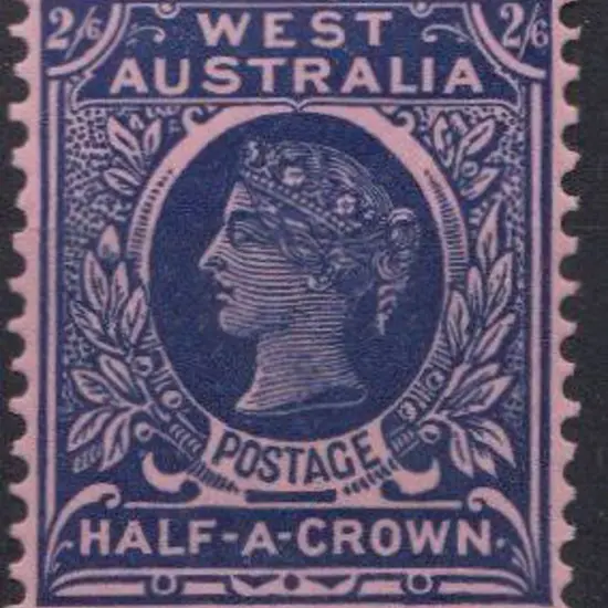 1902 2/6d deep blue on rose. Mint with large hinge ...