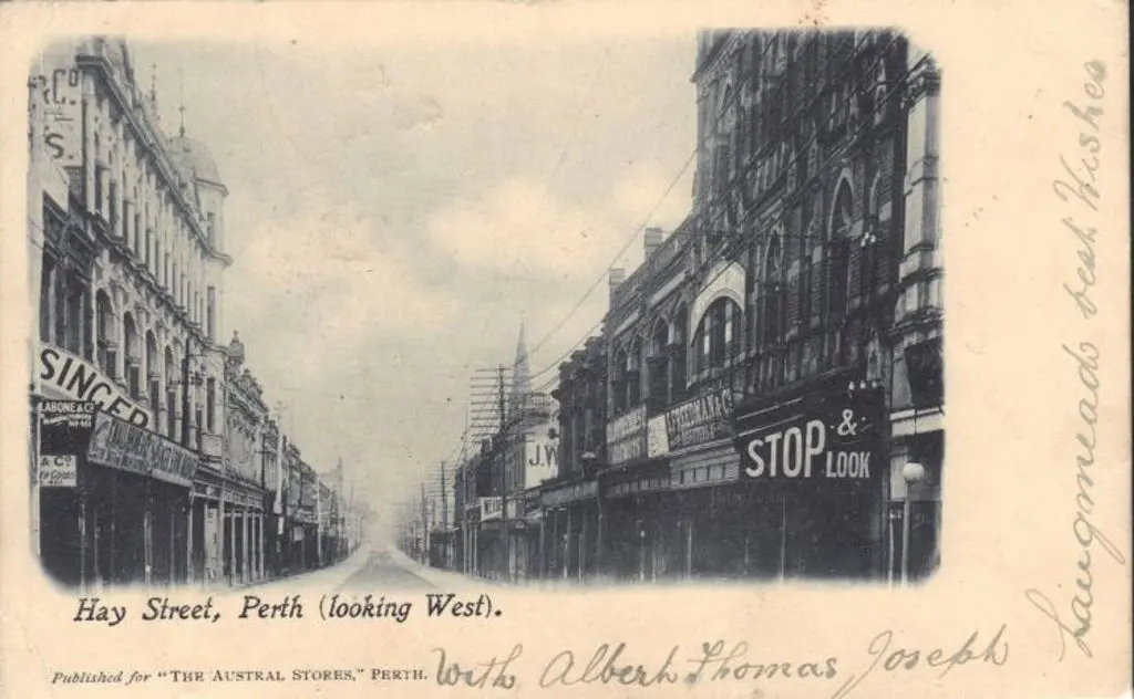 1903 (10th Oct) Hay Street Perth (looking west). ... Image 1++
