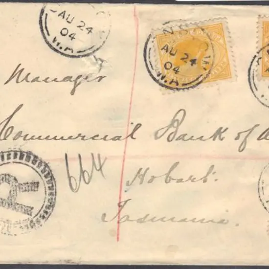 1904 (24th Aug) Onslow 3b cds's on Registered ...