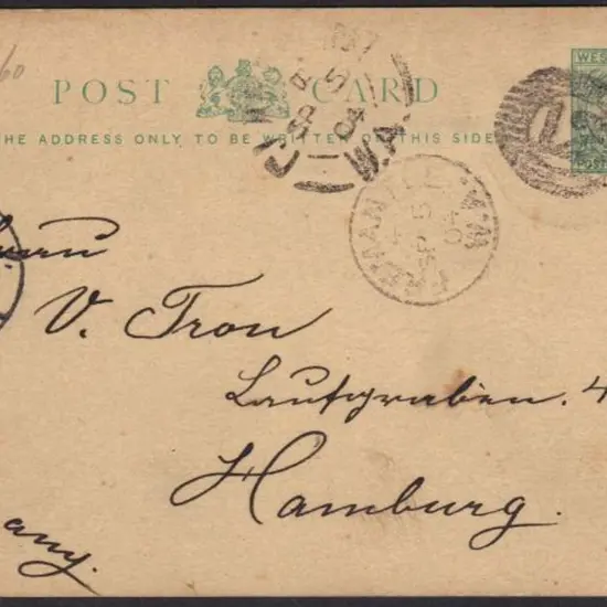 1904 (5th Sept) 1½d swan postcard (PC5) addressed ...