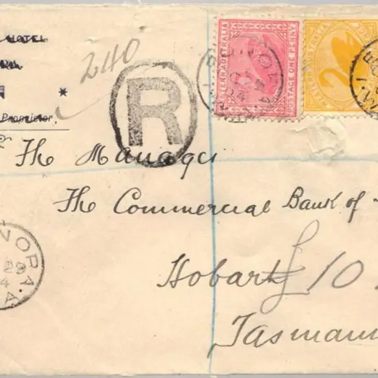1904 (23rd Oct) Leonora 3b cds's on Registered ...