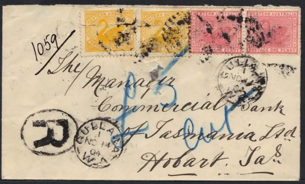 1904 (14th Nov) 1d swan x 2 & 2d swan x 2 with ... Image 1++