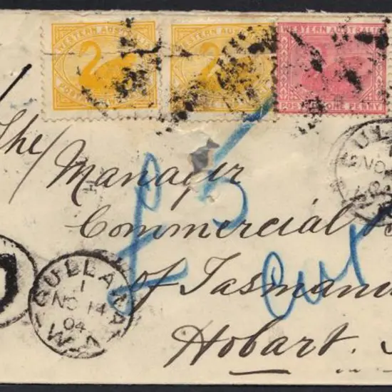 1904 (14th Nov) 1d swan x 2 & 2d swan x 2 with ...
