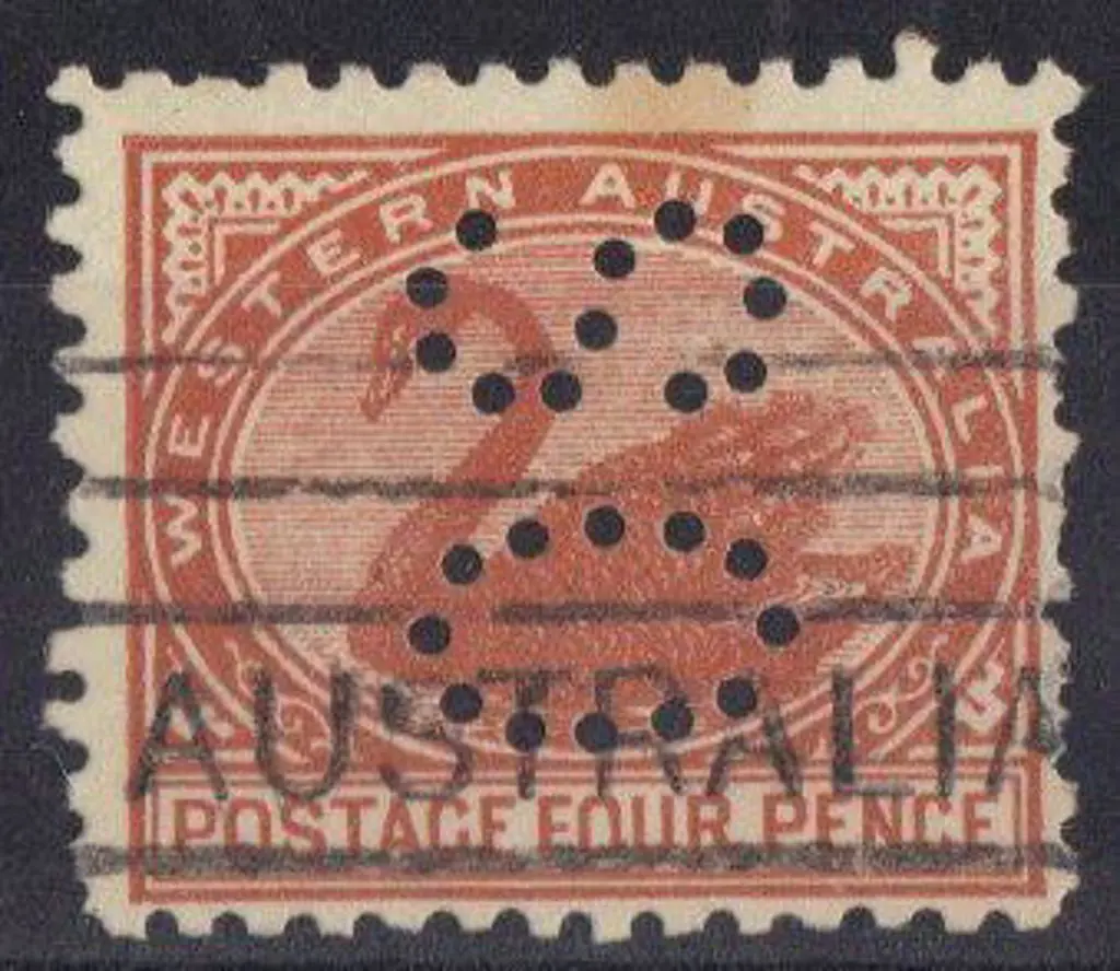 1905 4d brown perfined "OS" sideways. Perf. 11. ... Image 1++
