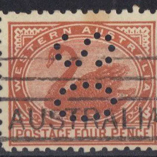 1905 4d brown perfined "OS" sideways. Perf. 11. ...
