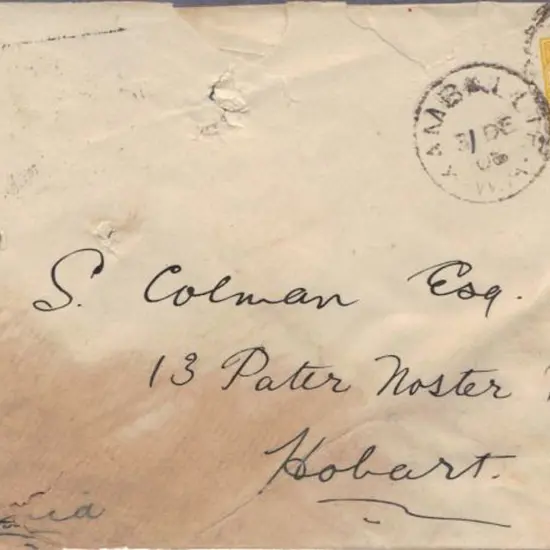 1906 (31st Dec) Kamballie 3b on Tatts cover & tied ...