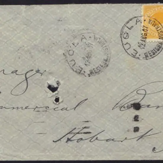 1907 (12th Aug) Eucla A26 (R2) tied to 2d yellow ...