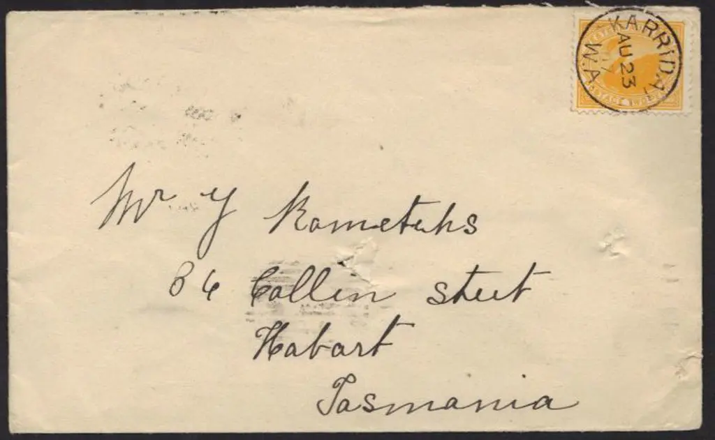 1907 (23rd Aug) Karridale 3b crisp & full strike ... Image 1++
