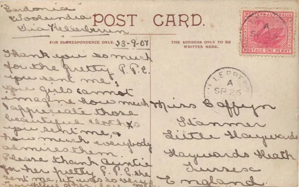 1907 (26th Sept) Kellerberrin 3b in A tied to 1d ... Image 1++