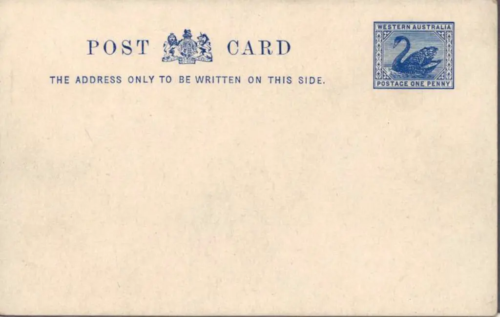 1909/10 1d blue swan Postcard on white surfaced ... Image 1++