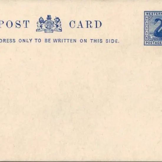 1909/10 1d blue swan Postcard on white surfaced ...
