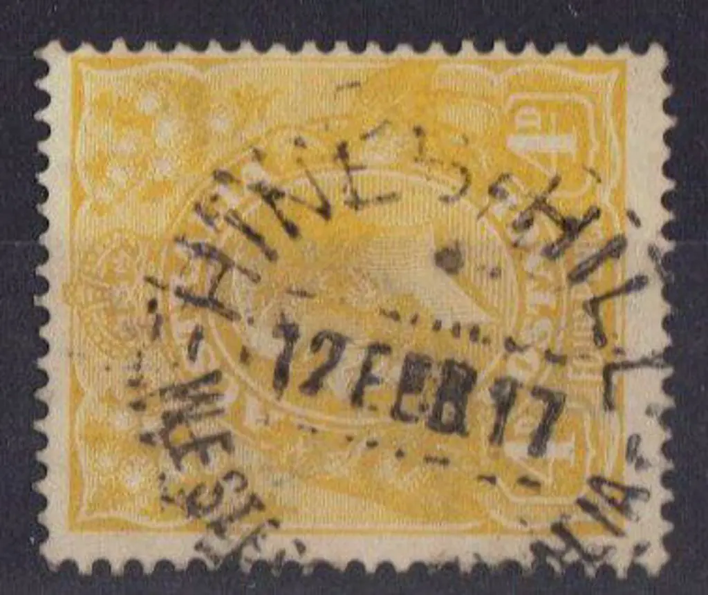 1917 (12th Feb) Hines Hill A25 cds on 4d KGV ... Image 1++