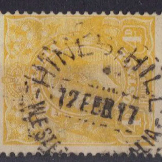 1917 (12th Feb) Hines Hill A25 cds on 4d KGV ...