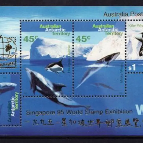 1995 Whales & Dolphins Miniature Sheets ...