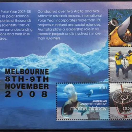 2008 Int Polar Year M/S overprinted APTA Melbourne ...