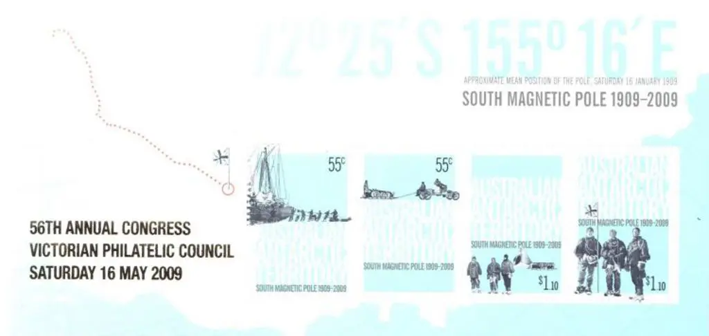 2009 South Magnetic Pole M/S overprinted "56th ... Image 1++
