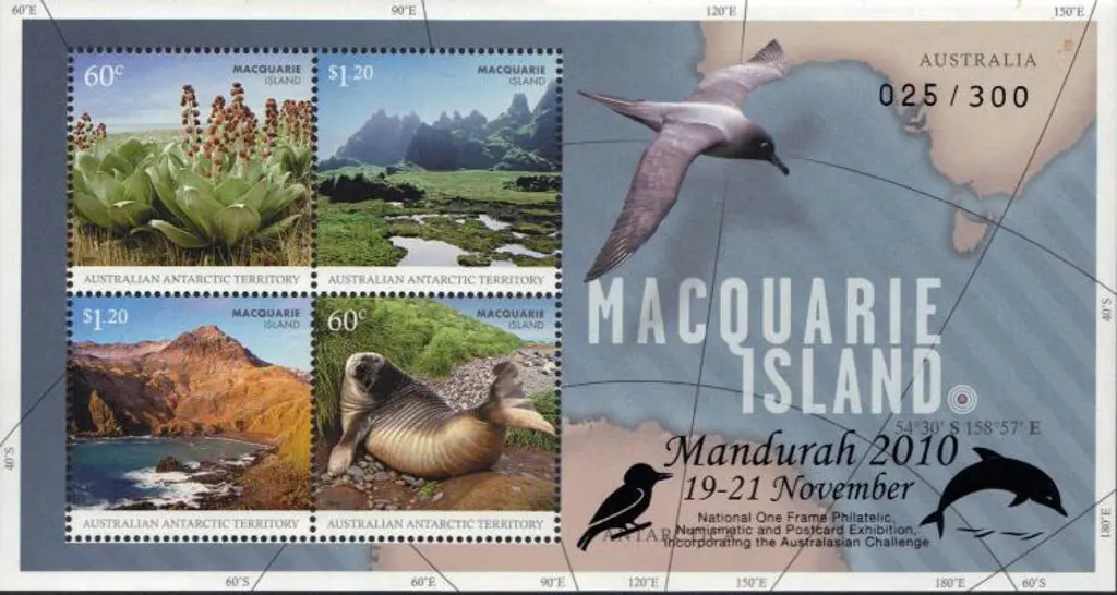 2010 Macquarie Island M/S overprinted in black ... Image 1++