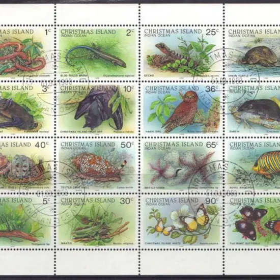 1988 Wildlife sheetlet of 16. CTO 1st March 1988. ...