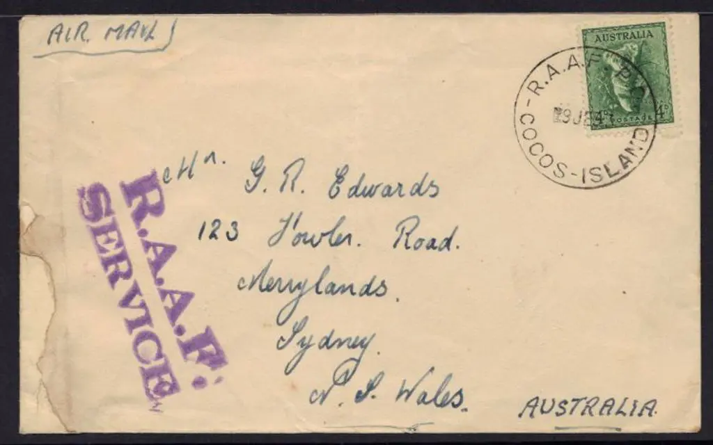 1953 scarce airmail cover to NSW, bearing 4d Koala ... Image 1++