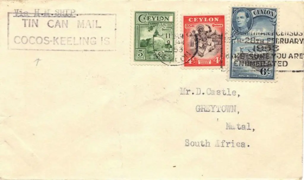 1953 cover bearing Ceylon franking (15¢) & showing ... Image 1++