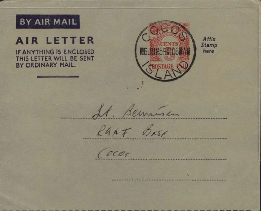1955 locally used airletter bearing imprinted ... Image 1++