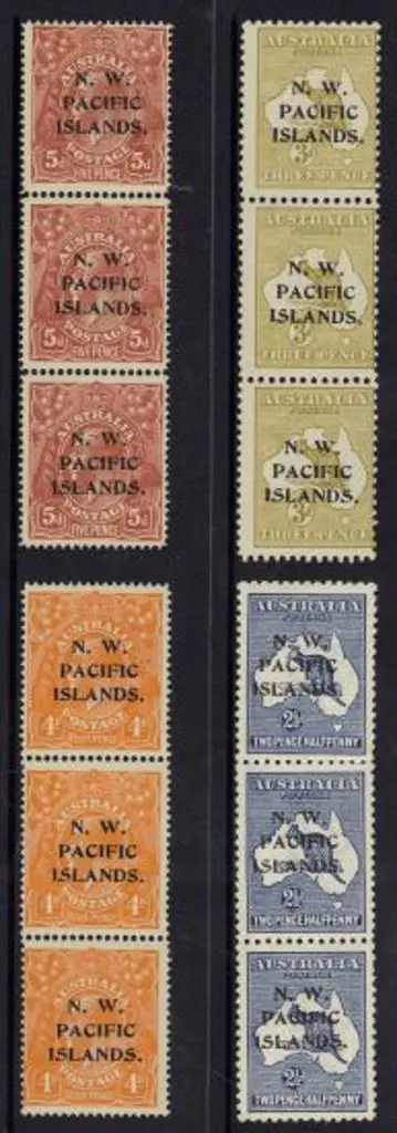 New Guinea – NWPI Type "a, b, c" vertical strips ... Image 1++