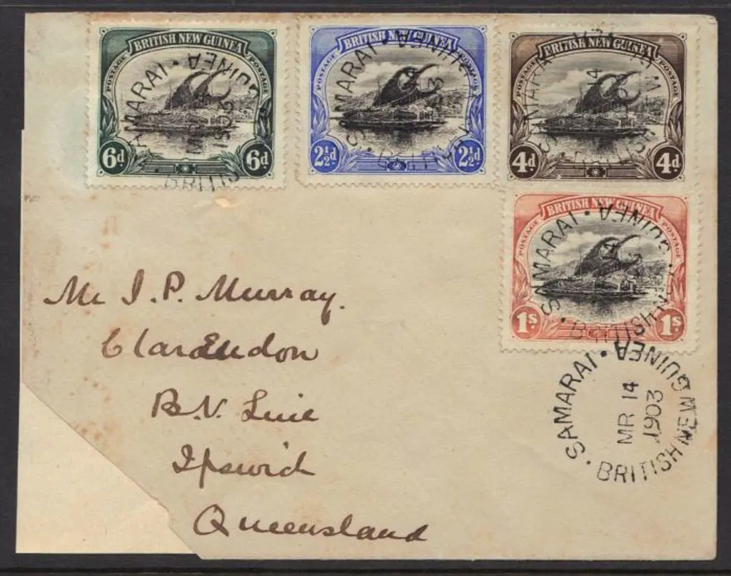 Papua 1903 cover addressed to Queensland bearing ... Image 1++
