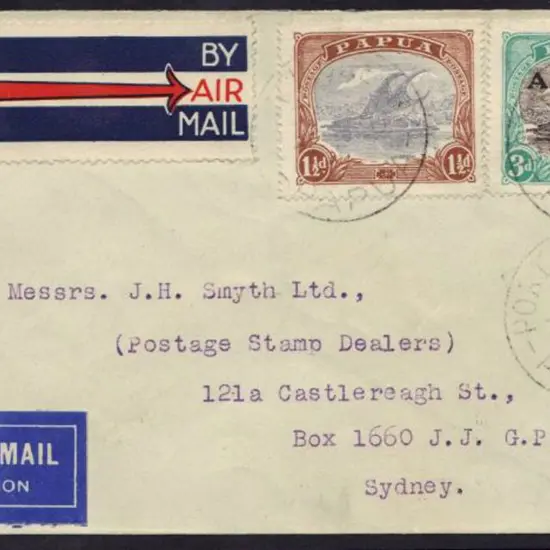 Papua 1930 (5th Aug) airmail cover Port Moresby to ...