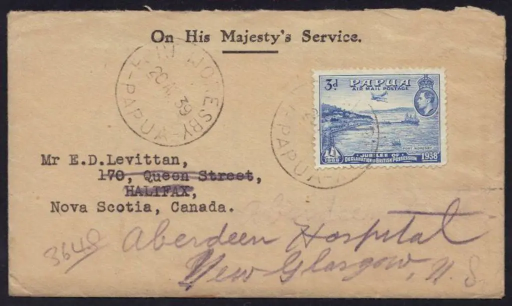 Papua 1939 (20th April) OHMS cover with enclosure ... Image 1++