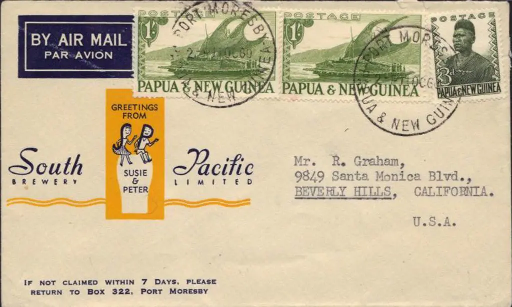 PNG 1960 (11th Oct) 1/- canoe x 2 & 3d tribesman ... Image 1++