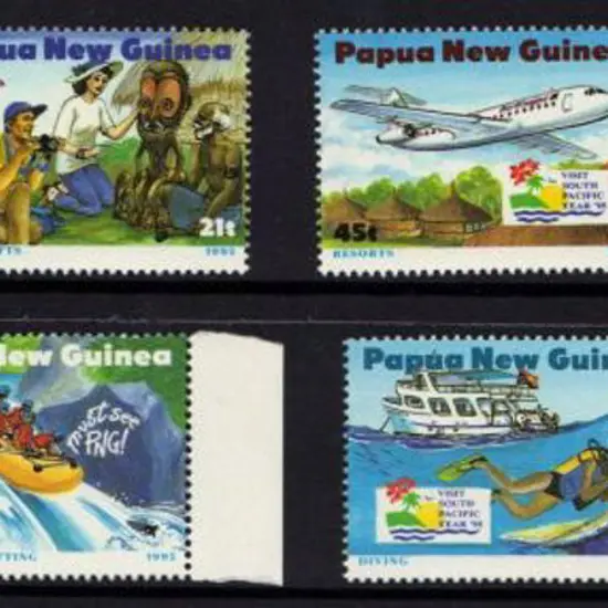 PNG 1995 Tourism set of 4 pairs with missing ...