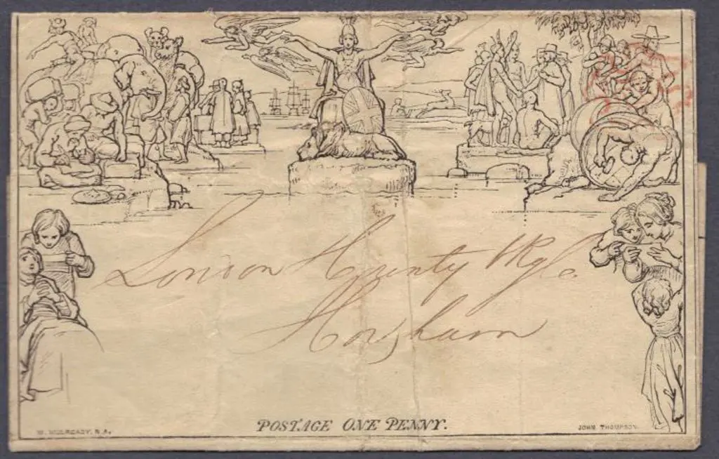 1840 1d Mulready lettersheet used with red Maltese ... Image 1++