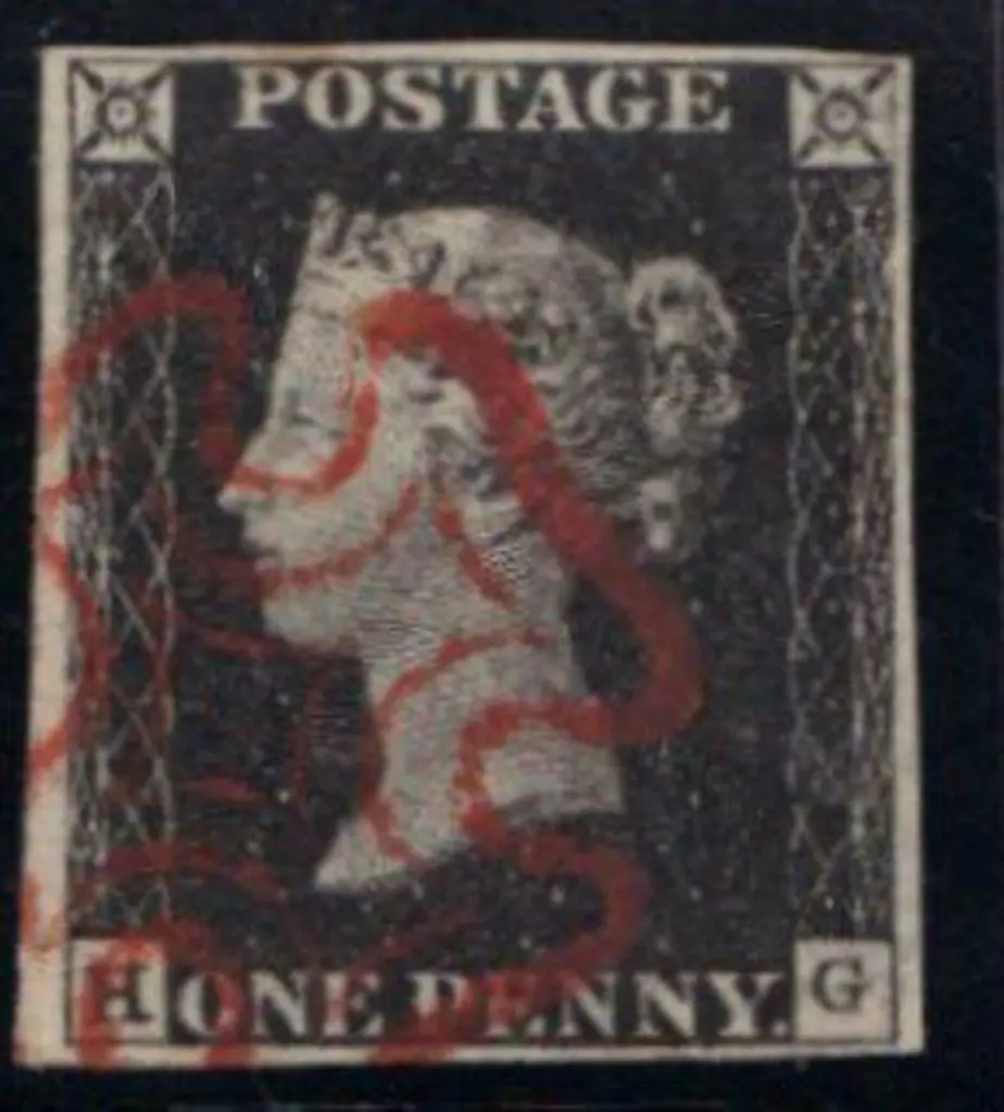 1840 1d black Plate 1b. Fine used with neat red ... Image 1++