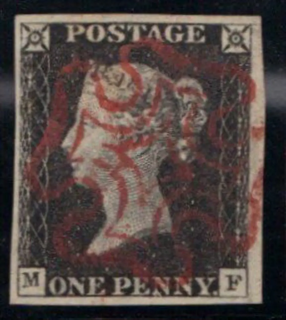 1840 1d black Plate 2. Cancelled by a complete ... Image 1++