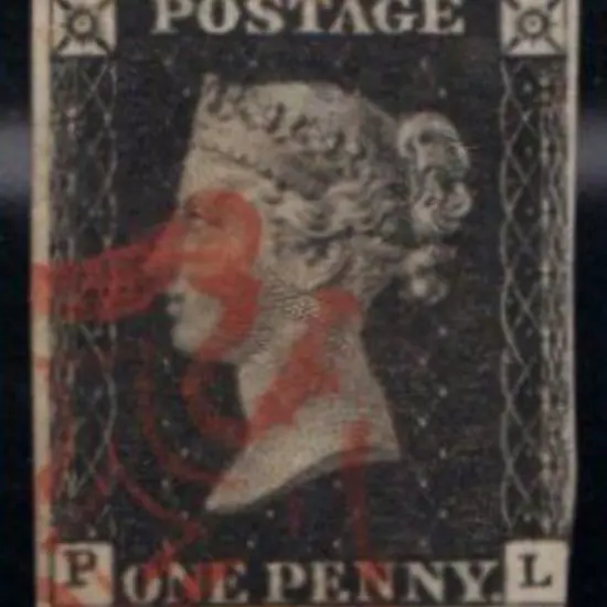1840 1d black Plate 3. Cancelled by part red ...