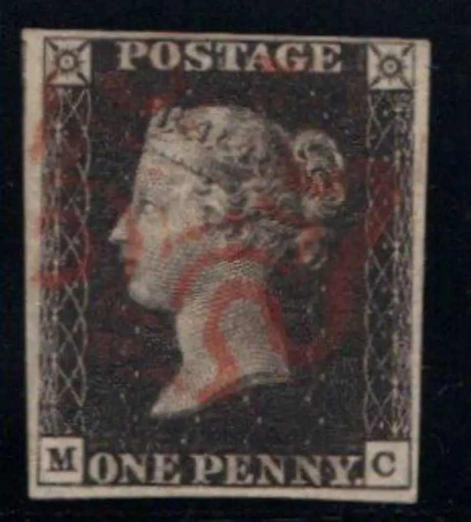 1840 1d black Plate 5. Fine used with a light red ... Image 1++