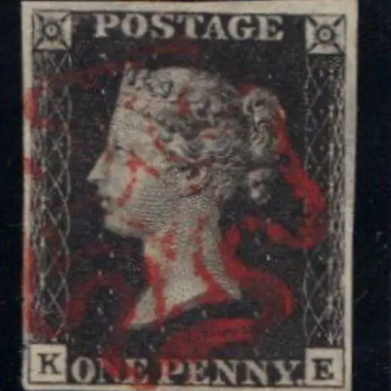 1840 1d black Plate 6. Cancelled by a fine central ...