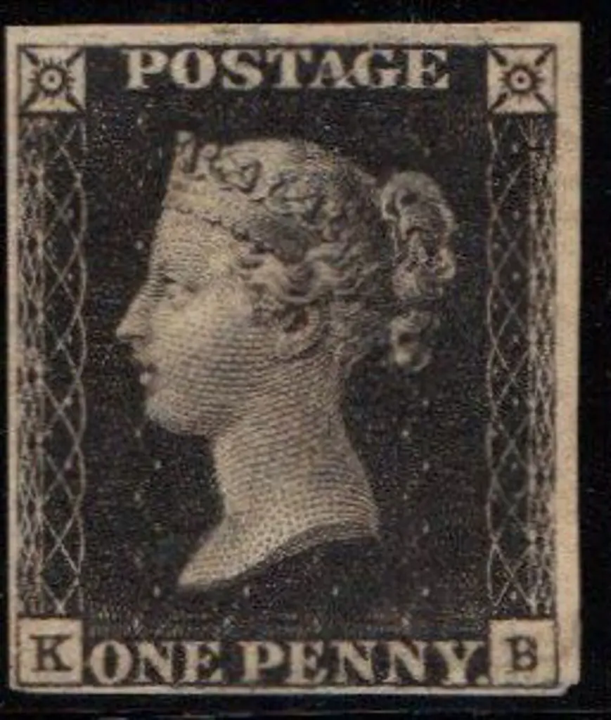 1840 1d black Plate 6. Lettered KB with 4 close to ... Image 1++