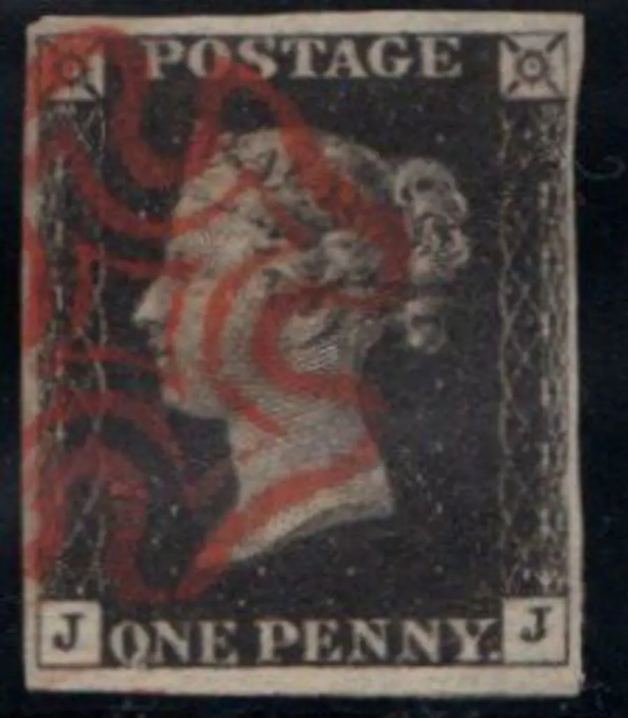 1840 1d black Plate 8. Cancelled by a partial ... Image 1++