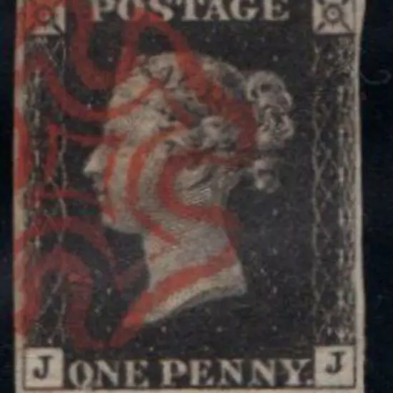 1840 1d black Plate 8. Cancelled by a partial ...