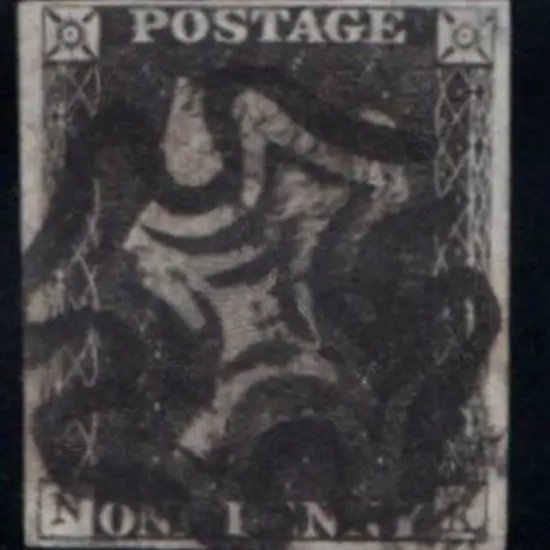 1840 1d black Plate 11. Cancelled by a bold ...
