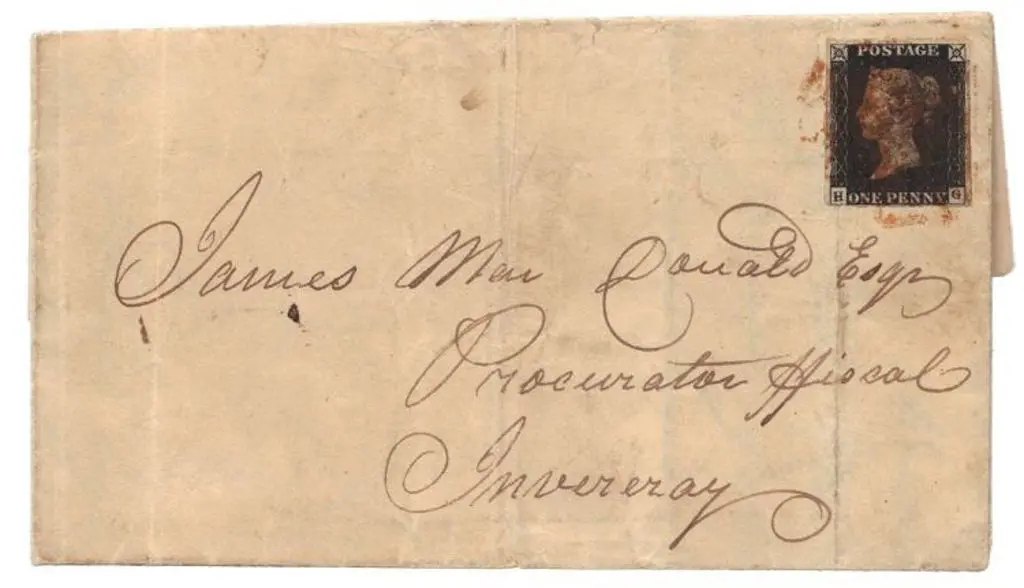 1840 1d black on cover with indistinct red cancel ... Image 1++