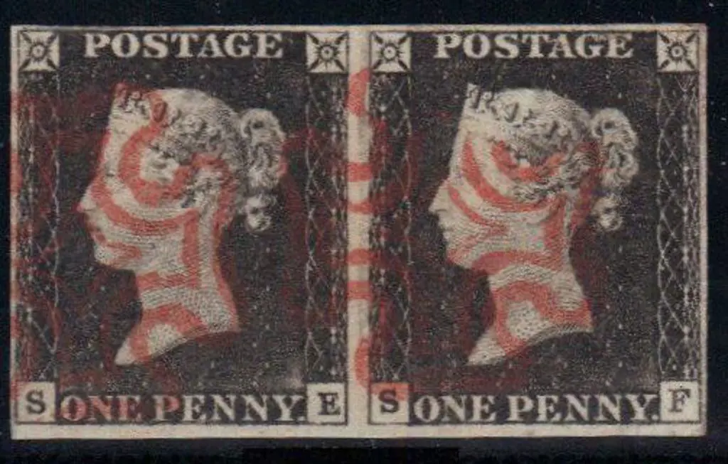 1840 1d grey-black (worn plate) Plate 1a horiz ... Image 1++