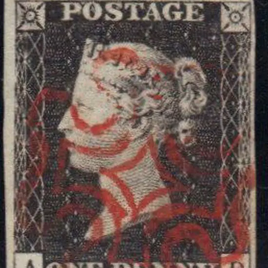 1840 1d grey-black (worn plate) Plate 3. Fine used ...