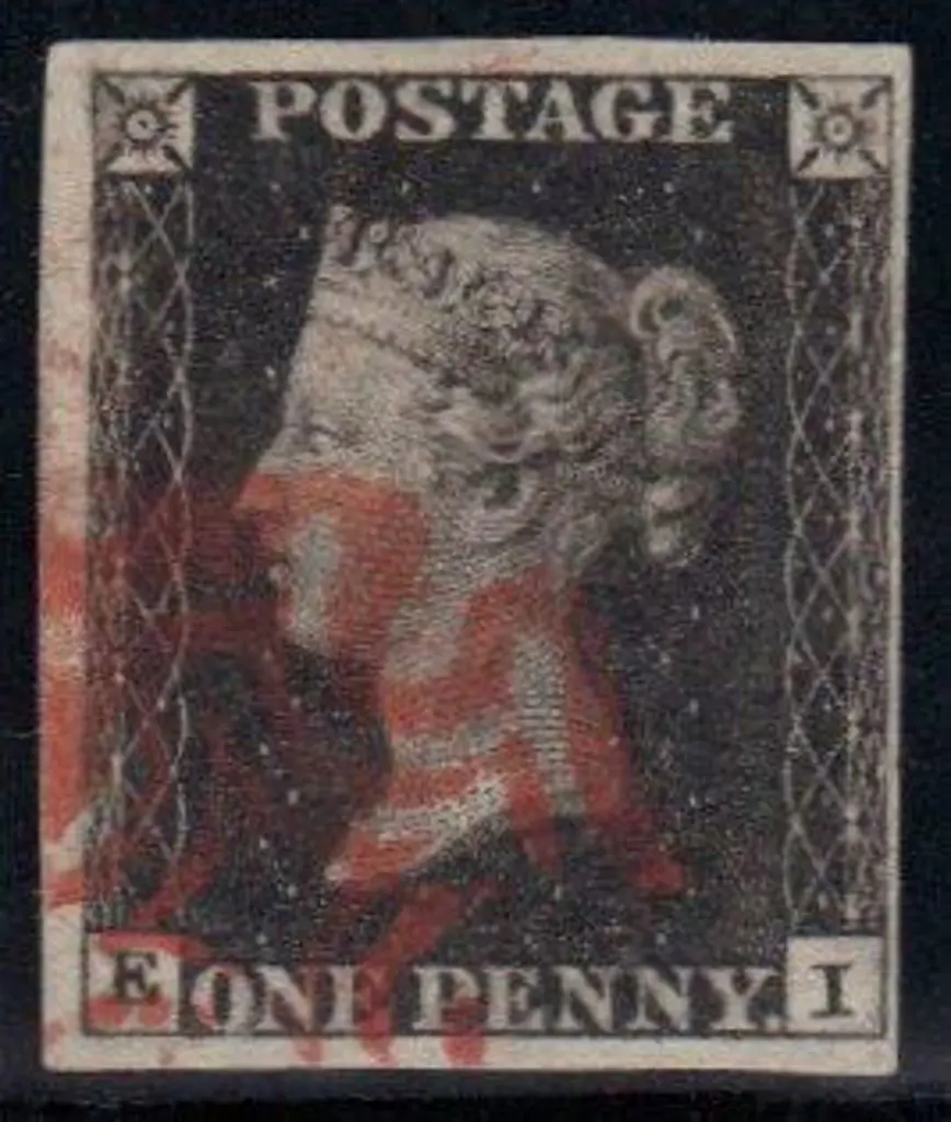 1840 1d grey-black (worn plate) Plate 9. Fine used ... Image 1++