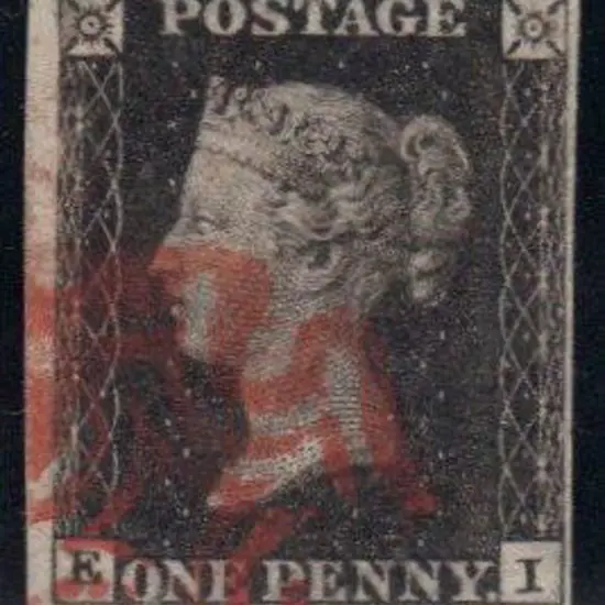 1840 1d grey-black (worn plate) Plate 9. Fine used ...